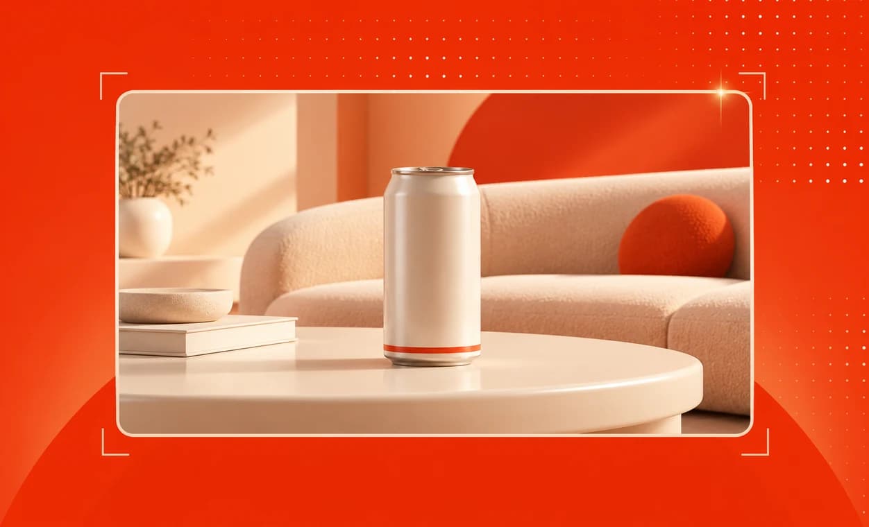 The finished scene with the can standing on the table